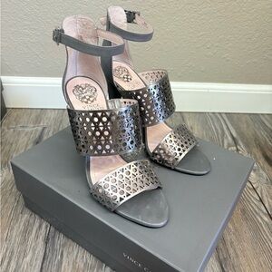 Vince Camuto Black Stiletto Heels with Perforated Design